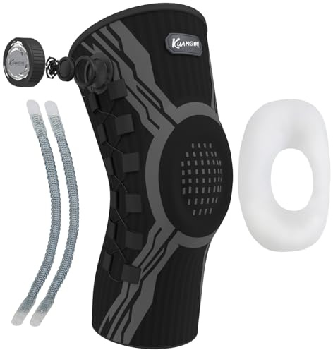Kuangmi Rodillera con Rueda de Ajuste Giratorio - Alivio del Dolor, Soporte para Deportes (Running, Gimnasio), Rehabilitación y Uso Diario - Largo BRM