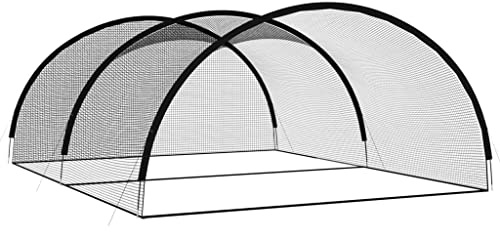 GeenYuu Baseball-slagbur svart polyester med 500 x 400 x, utomhus träningsnät för baseboll och softball, robusta glasstänger, lämpliga för barn, vuxna, klubb