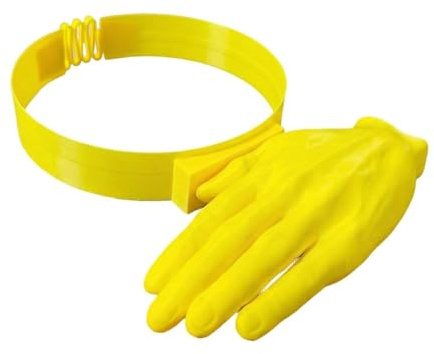Fascia parasole a forma di mano, protezione UV, regolabile, a forma di palmo, accessorio da viaggio per spiaggia, vacanze, passeggiate, escursionismo, uso quotidiano, mano sinistra gialla