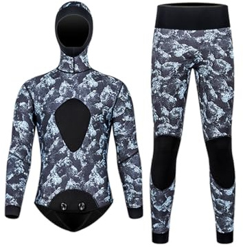 TIKATARER Traje de Buceo de 3 Mm Traje de Neopreno con Capucha para Hombre Conjunto de Neopreno SCR con Capucha Desmontable Almohadilla para el Pecho Diseño Térmico Engrosado para (XL)