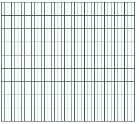 Alberts 642877 Valla de doble varilla | diferentes longitudes y alturas | acero crudo, galvanizado, revestimiento de plástico verde | altura 180 cm