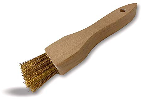 Pinceau brosse métallique | Garnissage 2 rangs acier laitonné souple | Lot de 3 | Manche bois | Brossages difficiles d'accès | Décapage grattage | Soudure peinture corrosion rouille | Kibros 3PMALx3