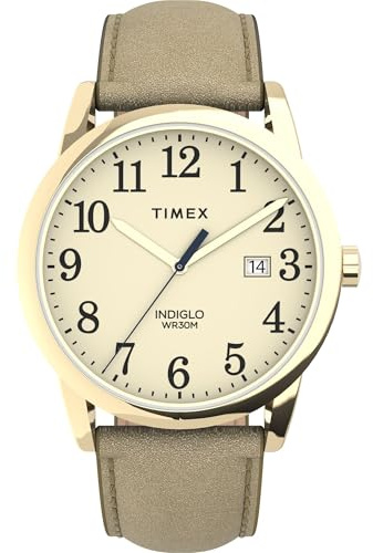 Timex Women's Easy Reader 38mm Watch – Gold-Tone Case Cream Dial with Light Gold-Tone Leather Strap