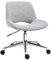 HOMCOM Bürostuhl, Schreibtischstuhl, höhenverstellbarer Drehstuhl, Computerstuhl mit Leinenoptik, PC Stuhl bis 110 kg belastbar, Metall, Hellgrau, 49 x 56,5 x 73-82,5 cm