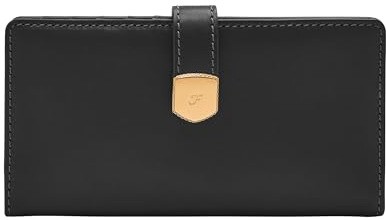 Fossil Women's Lennox Leather Tab Clutch Wallet, Black (Model: SL10036001)