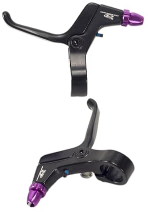 rockible Kids Brake Lever, Childrens Bike Brake Lever, Lightweight Reliable Replacement Short Grip Kids Bike Brake Lever Set, Black Violet