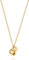 day.berlin collana cuore donna Mila placcata oro 18k, lunghezza variabile 50+5cm, collana con ciondolo a cuore e moneta, acciaio inox 316L senza nichel e impermeabile