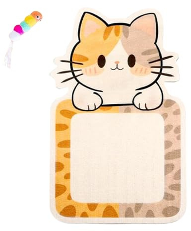 Grattoir pour chats : poteau griffoir pour chats, coussin à gratter en carton interactif | Jouet protecteur de meubles Pra Gats avec 2 boules cloche, chats intérieurs, jeu