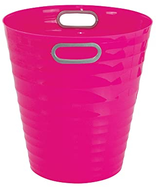 Waytex 931077 Pattumiera da ufficio rosa - Cestino di carta in plastica design moderno per ufficio, camera da letto, bagno - Capacità 12,5L - Colore Rosa