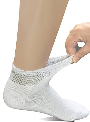 Yomandamor Calcetines de hombres para diabéticos de corte bajo, 5 pares, con suela acolchada y puntera sin costuras, 10-13