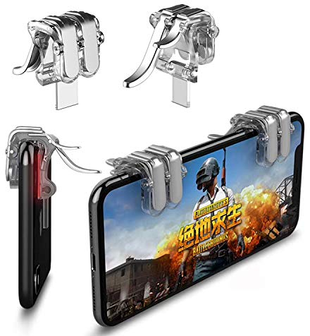 Newseego PUBG Mobile Game Controller, Phone Triggers Sensitive Shoot & Aim Triggers Keys for PUBG/Knives Out/Rules of Survival, Mobile Controller Joysticks for Android & IOS (1 Pair Clear Triggers)