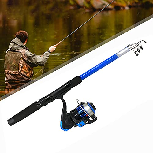 Angelrute Starter Angelset,40-180cm Teleskop Angelrute & Schnurhaken Combo Set Angelzubehör für Kinder Anfänger Angeln,Geschenk für Jungen Mädchen (Nur Angelrutenset)