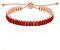 Uloveido Rose Gold Plated Red Rectangle Cubic Zirconia Bolo Tennis Bracelets Link Chain Adjustable Y1788 (Rose Gold, Red)