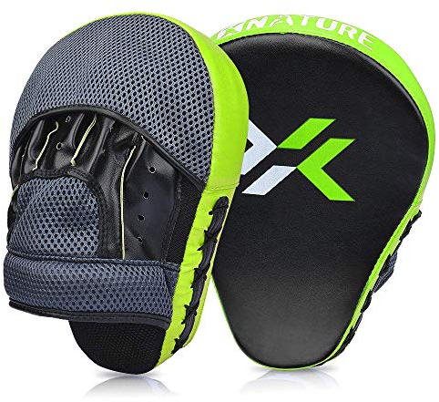 Pratzen Boxen mit hochwertiger Polsterung - 1 Paar Kickboxen Boxpratzen für optimale Schlagdämpfung,Trainerpratzen Boxing Pad für Männer Frauen,Schlagkissen für Karate MMA Taekwondo Muay Thai