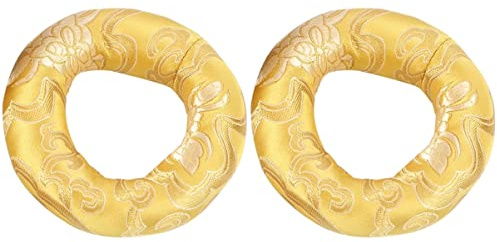 EXCEART Brocado 2 Piezas de Instrumentos de Sonido Cm Estera para Accesorios Budista Junta Artesanía Almohada Canto Cm Piezas Aleatorias Cuenco Espiritual Almohadilla de