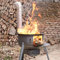 BTAISYDE Terrassenofen, mit Funkenschutz, Schürhaken, Feuerrost, Zugluftklappe, Gartenkamin Gusseisen, Stahl,58cm