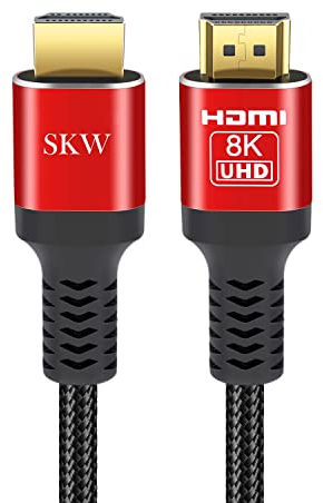 HDMI 2.1 Kabel 8K@60Hz 4K@120Hz 48Gbps, Ultra High Speed HDMI Kabel kompatibel mit PS5, Xbox, Samsung TV, LG TV (Rot, 2m)