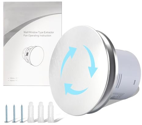 Domigard 160mm Extractor De Baño, Extractor De Aire Potente Silencio, Extractor De Baño Impermeable IPX4, Apto Para Baños, Cocinas y Aseos,Sin enchufe[Clase de eficiencia energética A]