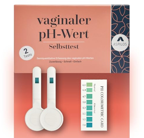 ASPILOS Vaginaler pH-Selbsttest - Schnelle Ergebnisse für Zuhause - PH Wert - Zuverlässig & Präzise - Medizinische Tests mit Labor-Qualität