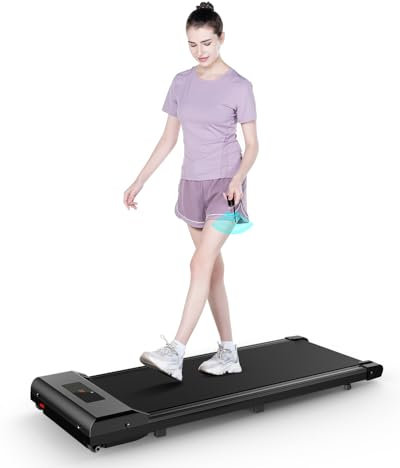 HomeFitnessCode Laufband für Zuhause - Walking Pad 10 km/h unter Schreibtisch Laufpad Gehband Band Treadmill, Schwarz