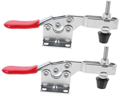 Angoily 2pezzi Morsetto Toggle Orizzontale Zincato Strumento Manuale Per Fissaggio e Lavorazione Metalli Clamps Da Spingere Per Operazioni Rapide e Precise