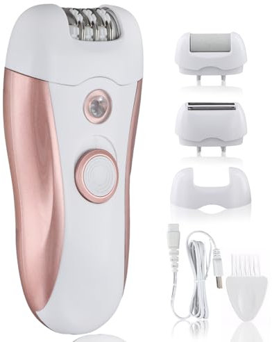 Mapille Epilierer Damen 3-in-1, Kabelloser Elektrischer Haarentferner mit LED-Licht, Nass & Trocken, 2 Geschwindigkeiten, Epeliergerät Körper für Gesicht, Beine, Achseln & Bikini, USB Wiederaufladbar