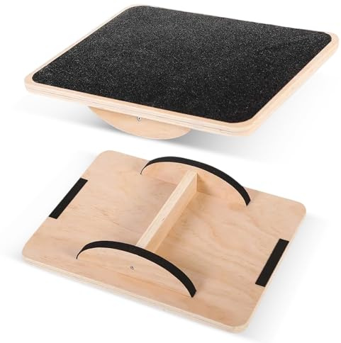 Balance Board legno per Adulti Tavola d’Equilibrio,piattaforma surf Balance, per fisioterapia, fitness, allenamento di equilibrio, pedana oscillante per piedi