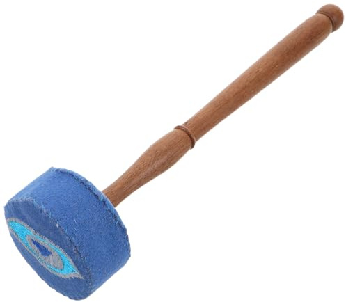 Yardwe Mazo para Meditación y Rituales Diseño Ergonómico de 28 Cm de Fieltro y Madera Accesorio Cómodo Azul para Cuenco Tibetano para Cuencos Cantores