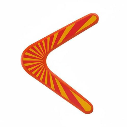 kowaku Juguete Boomerang Madera Curvado Boomerang Rayas Naranja Amarillo Ligero Bumerán Madera para Niños