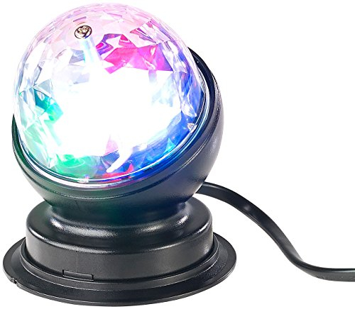 Lunartec Light Effect Units - Palla da discoteca: Lampada disco LED, Rotazione a 360°, Effetti di colore RGB (Discoteca Luce, Bullet, Effetto luce)