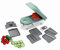 Steuber Gemüseschneider und Zwiebelschneider mit 6 Einsätzen, mint, Gemüsehobel, Obst und Gemüse Zerkleinerer, Multischneider, Universalschneider