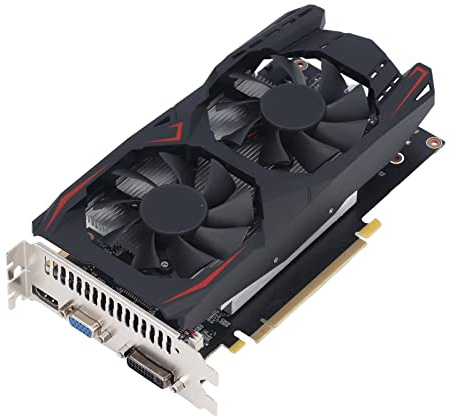 ASHATA GTX 550TI 1,5 GB GDDR5 192-Bit-Gaming-Grafikkarte, PCI Express 1,1 X 16-Grafikkarte mit Zwei Lüftern und DVI-VGA-HDMI-Schnittstelle, 783 MHz 3400 MHz 4K HDR-Computervideo-Grafikkarte
