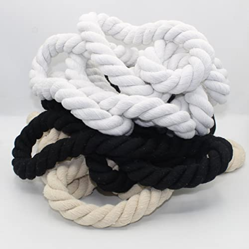 LEDUC Cordino in cotone rotondo, 3 metri, 12 mm, corda intrecciata con anima in cotone naturale, ideale per fai da te, cucito, multiuso, 12 mm, ecru
