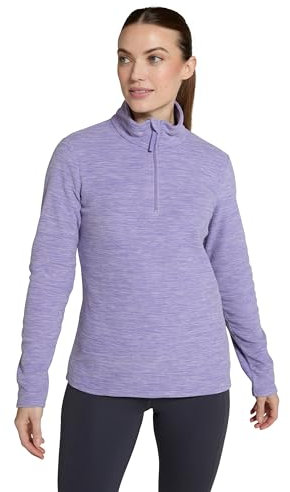 Mountain Warehouse Snowdon Melange Fleece-Pullover Damen - dünner, Warmer Winter-Pullover aus Fleece für Damen zum Laufen, Wandern, Joggen und für Sport und Outdoor Flieder Damengröße EU 40