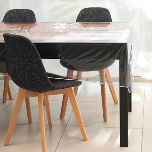 Soleil d'ocre, Cristal Nappe Rectangle Transparente, 300 Microns, 140x240 cm