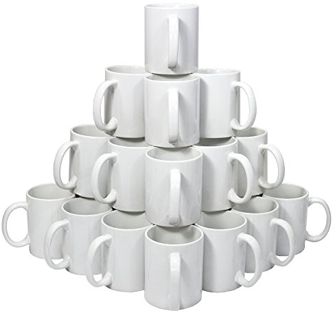 PixMax 72 polymerbeschichtete Keramiktassen Weiß 313 ml für den Sublimationsdruck Transferpresse Hitzepresse Transferdruck Tassen Kaffeetassen Sublimationstassen mit Geschenkboxen