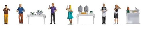 NOCH H0 Figur-temavärld Buffé, handfärgade figurer för H0 modellbana och dioramer