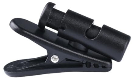 HIOPOIUYT Clip de cable giratorio para auriculares, fijación segura para cables a la ropa, organizador de cables de auriculares negro, rotación de 360 grados