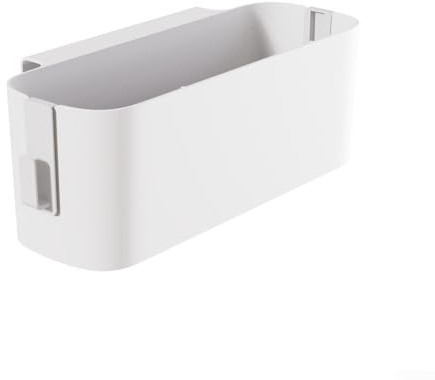 Bedside Storage Box Organizer for Dorm Bed, Bunk Bed, Baby Stroller - Hanging Shelf with Hooks, 13 L x 4.5 W, 5 kg Capacity, PP Plastic(White)