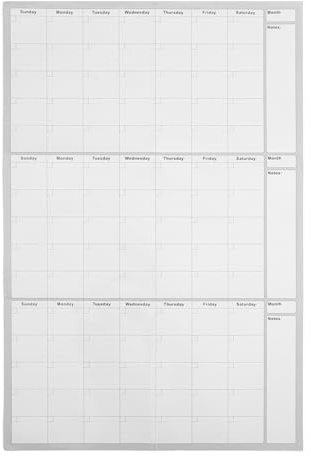 JEWEDECO Calendario Trimestrale da Parete Cancellabile Secco Planner Mensile Non Datato per Ufficio e Casa Organizzatore di Attività Riutilizzabile