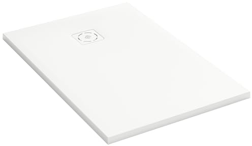 Jacob Delafon - Receveur de Douche Extraplat Struktura - 120x80 cm - Gel Coat Neoroc Ultra Résistant - Antidérapant PN24 - Surface Pierre Naturelle Antibactérienne - Blanc Gypse - E62805-SS2