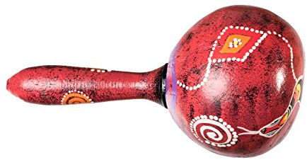 Holzrassel Holz Rassel Shaker Kinder Percussion Handrassel Schlange Rot Marakas