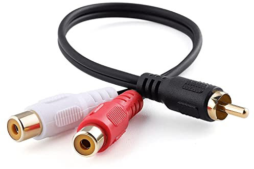 CABLEPELADO Câble répartiteur mâle double femelle | Câble haute performance pour caisson de basses | Connecteurs plaqués or | Convient pour AMP, tourne-disque, récepteur