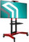 ONKRON Mobile TV Stand with Mount Rolling TV Cart for 40 - 70 LCD LED Flat Screen TV with Wheels Shelves Height Adjustable TV Trolley TS1551 Red