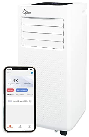 Suntec Wellness Mobiles Klimagerät CoolFixx 2.0 Eco R290 APP – Klimaanlage mobil und leise mit Smart App Steuerung – Entfeuchter für Räume bis 25 qm –, Mit Wifi