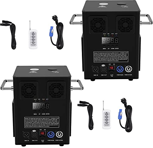 UKing Pyrotechnikmaschinen, 530W Cold Spark Feuerwerksmaschine Stage Spezialeffekt Machine per DMX-512 oder Fernbedienung Verwenden Sie in Big Show Hochzeitszeremonie Bar Hochzeit, Bühne Party (2 Per)