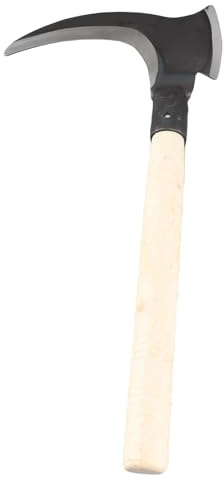 16.5in Weeding Sickle, High Manganese Steel Double Scythe Garden Weeder with Wooden Handle for Lawn Yard Patio Terrace Paving Moss Removal