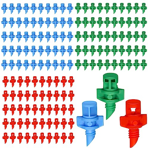 150pcs émetteurs d'irrigation Goutte Goutte, Micro têtes d'arrosage Irrigation brumisation arrosage réfraction Micro pulvérisateur Irrigation brumisation Buses pour Plantes (90/180/360 degrés)