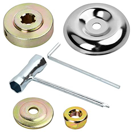 PTJJXA 6 Piezas Kit Fijación para Cortacéspedes, Accesorios Desbrozadora de Repuesto, Fijación de Tuerca de Cuchilla, Pieza de Desbrozadora de Metal para Máquina de Riego Universal Jardín Foresta