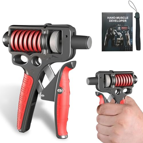 Nizirioo 1 unidad de entrenamiento de mano para antebrazos: resistencia ajustable de 5 a 165 kg, con cinturón textil y mango antideslizante, entrenador de dedos para recuperación